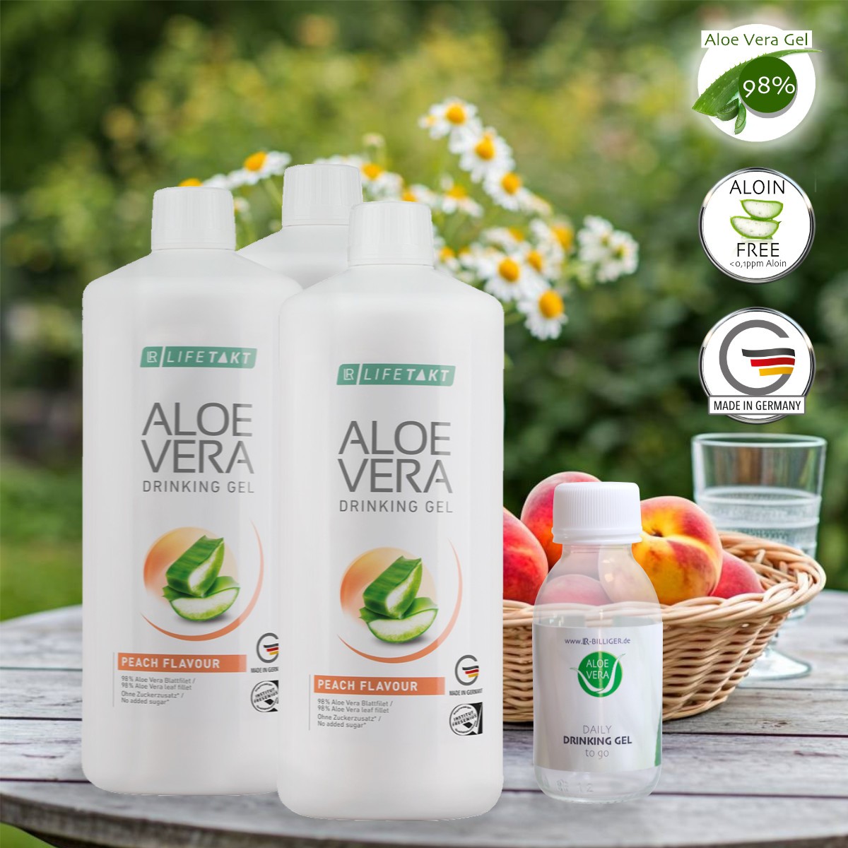 Aloe Vera Pfirsich Drink inkl. Rationsflasche Aloe Vera Pfirsich Drink inkl. Rationsflasche